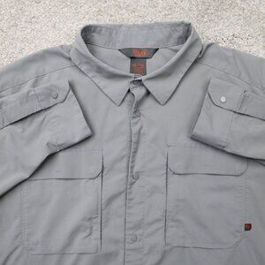 Mountain Hardwear Shirt Mens XL Gray Canyon Vented Long Sleeve Snap Button